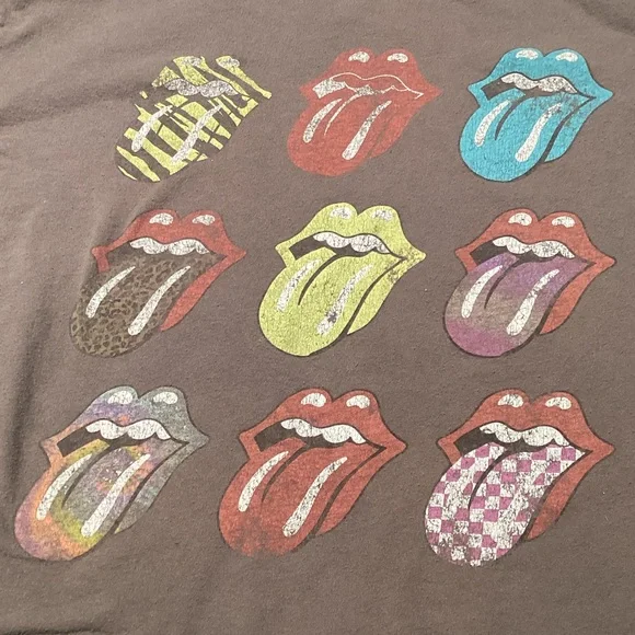 The Rolling Stones Gray Tee with Colorful Tongue Graphics - Picture 5 of 5